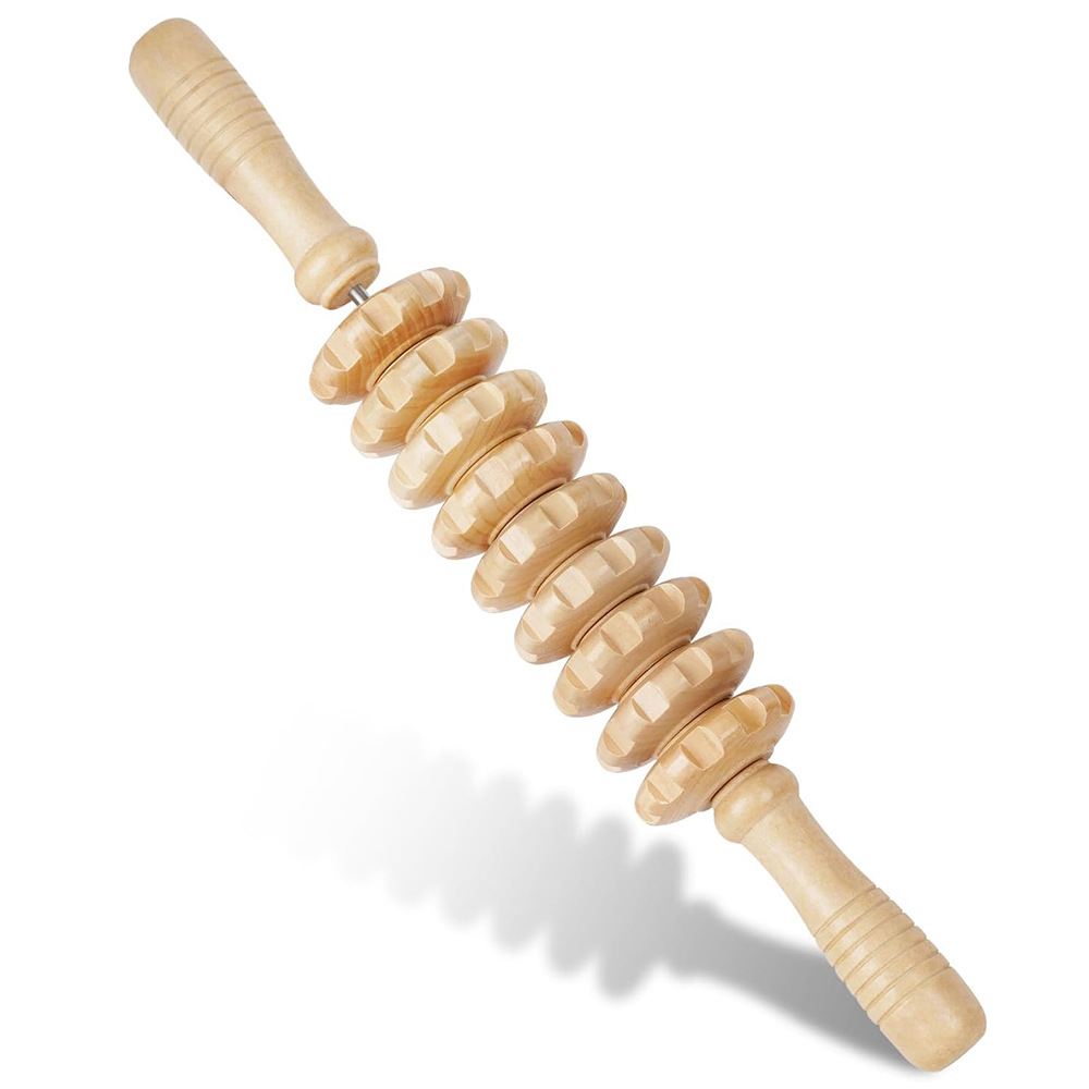 Reflexology Foot Roller - 1PC 나무 9륜 마사지 롤러 통증