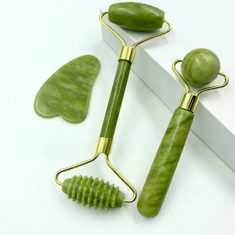 Reflexology Foot Roller - 천연 옥 롤러 마사지기, 스크래핑 보드,