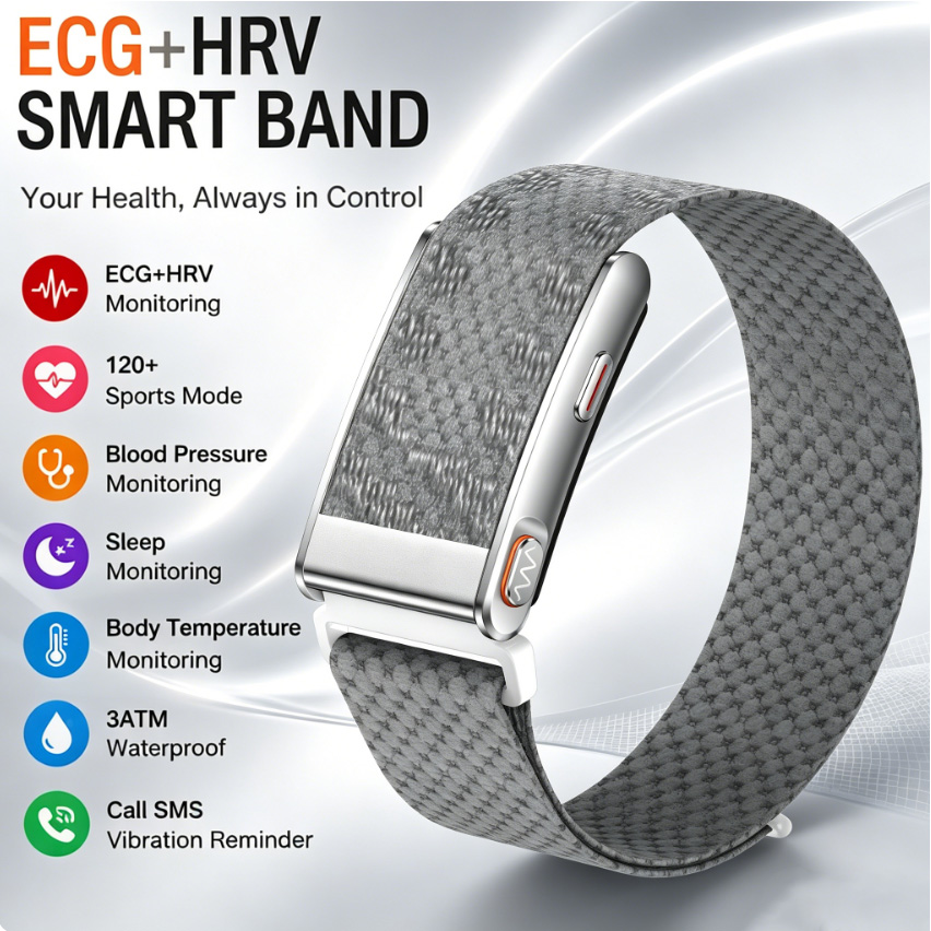 Health Wellness Bracelet - 스마트 건강 팔찌 ECG HRV 혈압