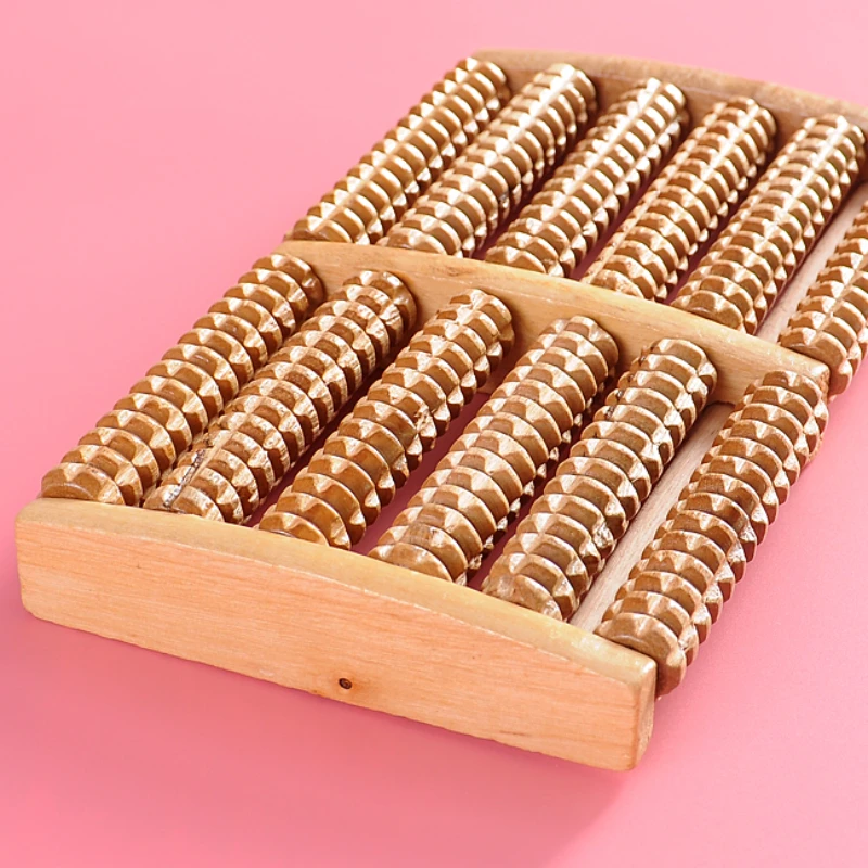 나무 6 행 발 마사지 기계 통증 스트레스 릴리프 지압 - Reflexology Foot Roller 리뷰 및 가격